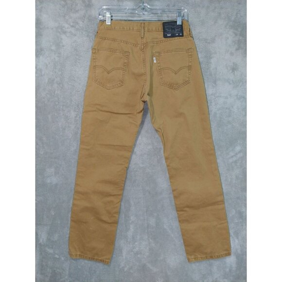 Levis 514 Jeans Mens 29x30 Beige Denim Slim Straight Mid Rise Cotton White Tab - Picture 2 of 9